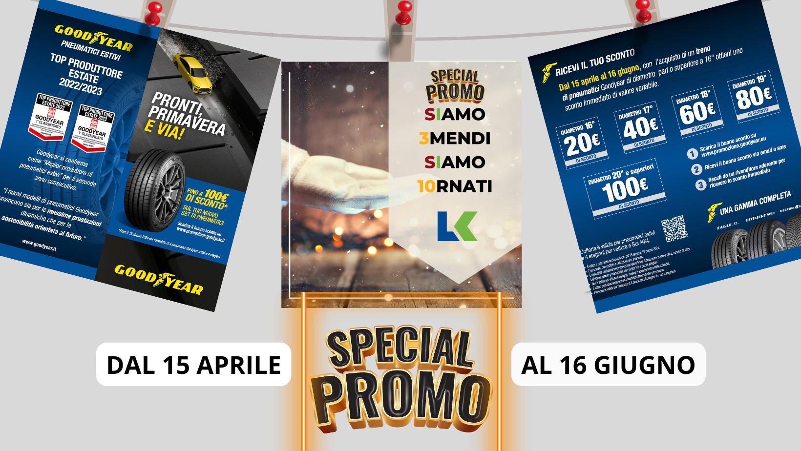 SPECIAL PROMO: FINO A 100€ DI SCONTO SUL TUO NUOVO SET DI PNEUMATICI